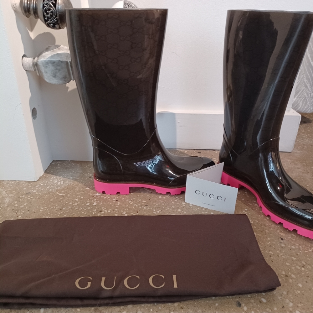 Gucci Edimburg GG Rain Boots